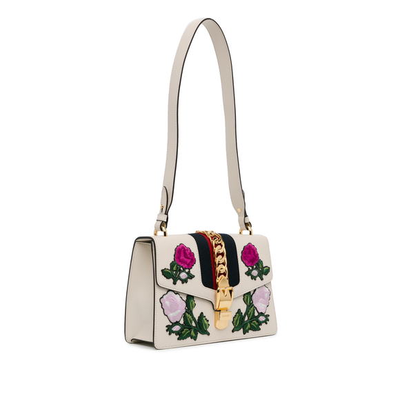 Pre-Loved Gucci Small Floral Embroidered Sylvie Crossbody Bag - Picture 2 of 9